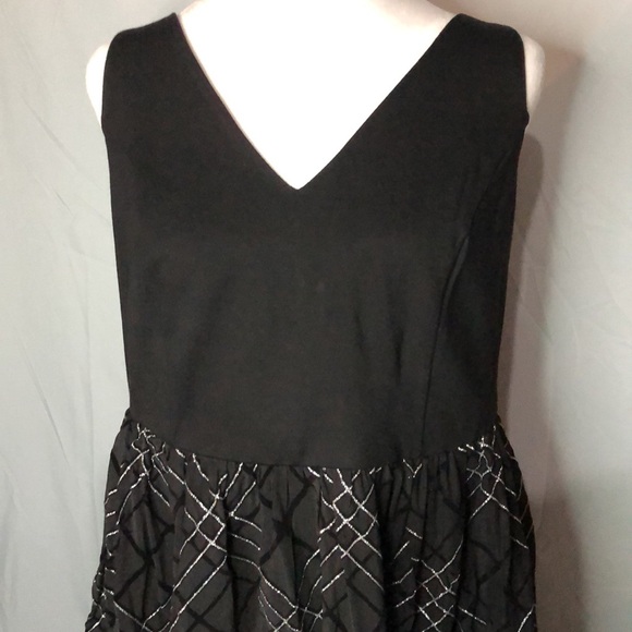 torrid Dresses & Skirts - Torrid Black and Silver Plaid Mesh Mid Length Women’s Dress Size 14 NWT